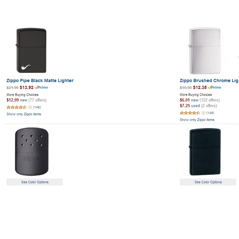 For a limited time, get $15 off when you spend $50 or more on select Zippo products sold and shipped by Amazon.com