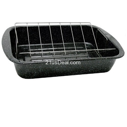 Granite Ware 0564 Open Rectangle Roaster with Non-Stick V-Rack, 19-Inch, only $5.00