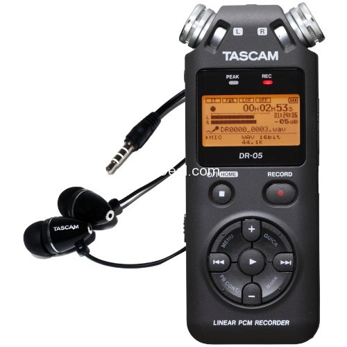 史低價！Tascam DR-05 專業級錄音筆 帶耳機，原價$139.99，現僅售$70.63，免運費