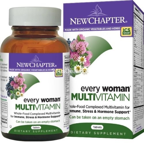 New Chapter Every Woman, Women's Multivitamin Fermented with Probiotics + Iron + Vitamin D3 + B Vitamins + Organic Non-GMO Ingredients - 120 ct, only$25.77, free shipping