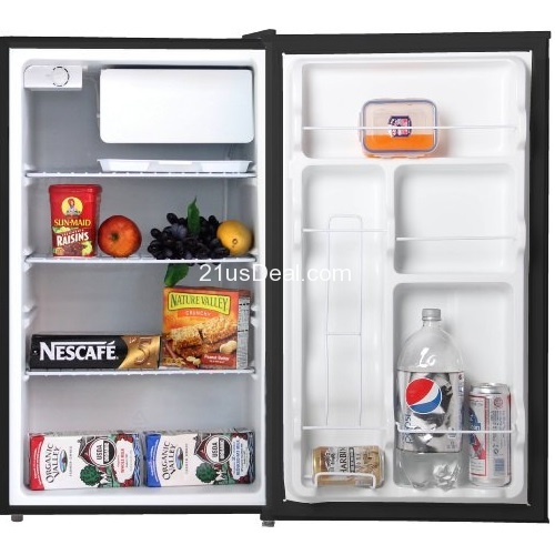 超赞！Midea美的HS-160R带冷冻箱的小冰箱, 4.4立法英尺，黑色，原价$248.66，现仅售$145.00，免运费
