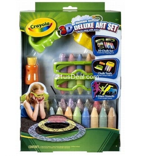  Crayola绘儿乐豪华3D粉笔画套装，原价$23.33，现仅售$12.27