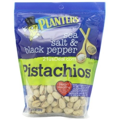Planters Nuts 3-Pack 12.75-oz Sea Salt and Pepper Pistachios , onlg $13.88, free shipping