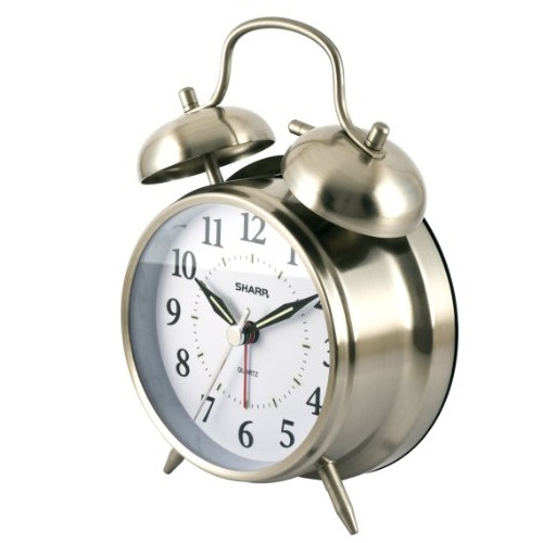 Sharp SPC800 Quartz Analog Twin Bell Alarm Clock (Silver), only $7.88