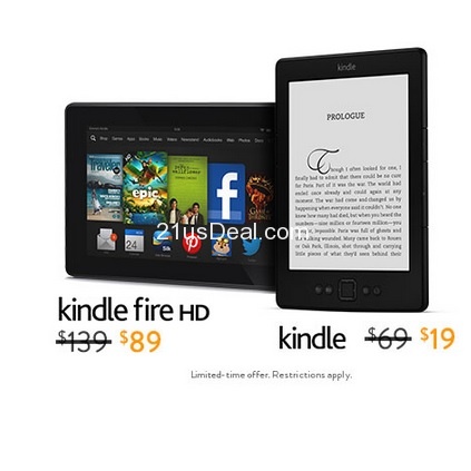  For a limited time, save $50 on Kindle or Kindle Fire HD 7