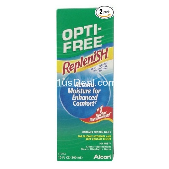 Amazon护理液类产品销售第一！Opti-Free 隐形眼镜护理液10oz(2瓶装），只要$16.11