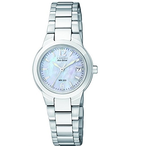Citizen西铁城 EW1670-59D 女士银色全钢光动能石英腕表，原价$275.00，现仅售$139.74，免运费