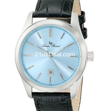 Lucien Piccard Men's LP-11568-012 Eiger Blue Dial Black Leather Watch  $50.79 (90%off)  