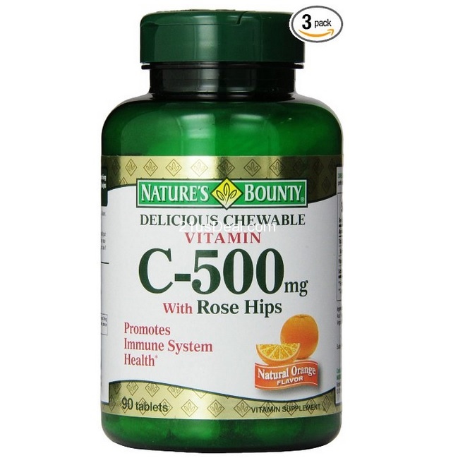 Nature's Bounty Vitamin C 500 mg, 90 Chewable Tablets (Pack of 3), only  $4.84, free shipping after clipping coupon and using SS