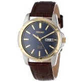 Seiko Men's SNE102 Brown With Blue Dial Watch $98.98 FREE Shipping