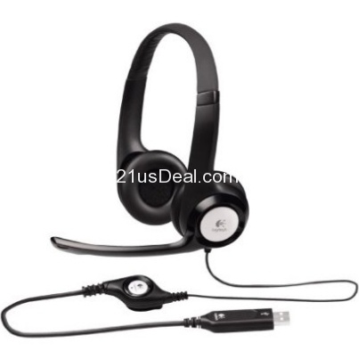 Logitech H390 Wired Headset, Stereo Headphones with Noise-Cancelling Microphone, USB, In-Line Controls, PC/Mac/Laptop - Black , only $19.99