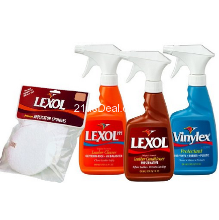 超赞！Lexol 皮革清洁、护理剂 海绵组合包  特价$23.97(25%off)