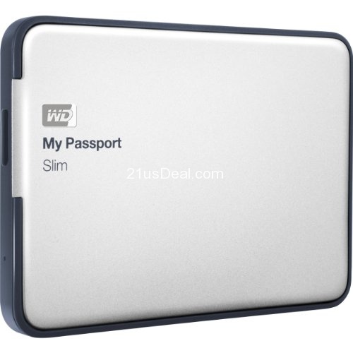 WD My Passport Slim 2TB Portable Metal External Hard Drive USB 3.0 with Auto Backup, only $99.99, free shipping