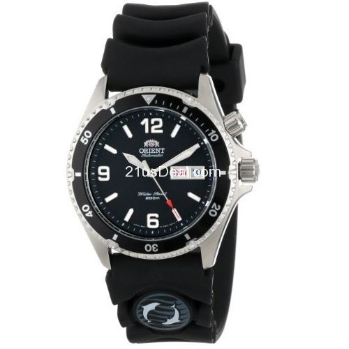 Orient Men's CEM65004B 'Black Mako' Automatic Rubber Strap Dive Watch, only $71.99, free shipping