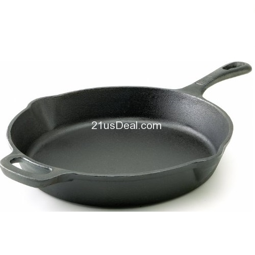 T-fal E8340763 Pre-Seasoned Cast Iron Skillet Cookware, 12-Inch, Black, only $13.59