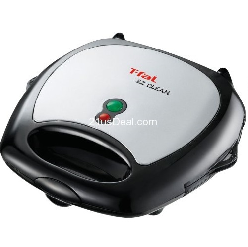 T-fal SW6100004 EZ Clean Nonstick Sandwich and Waffle Maker, Silver, only $25.87