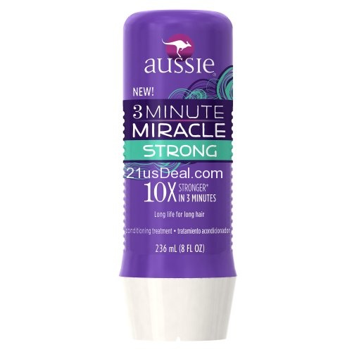 Aussie 3 Minute Miracle Strong Conditioning Treatment 8 Fl Oz, only $3.79