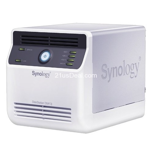 史低價！Synology DS413j  4 硬碟 NAS 伺服器(不帶硬碟)，原價$379.99，現僅售$338.38 ，免運費