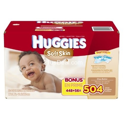 史低价！Huggies好奇柔软婴儿湿纸巾（504张），含乳木果油，原价$14.99，现点击coupon后仅售$9.39，免运费