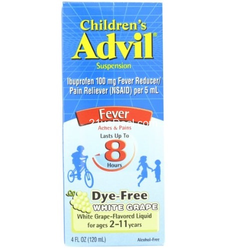 Advil Children's Fever Reducer/Pain Reliever Dye-Free, 100mg Ibuprofen (White Grape Flavor Oral Suspension, 4 fl. oz. Bottle), only    $5.22free shipping