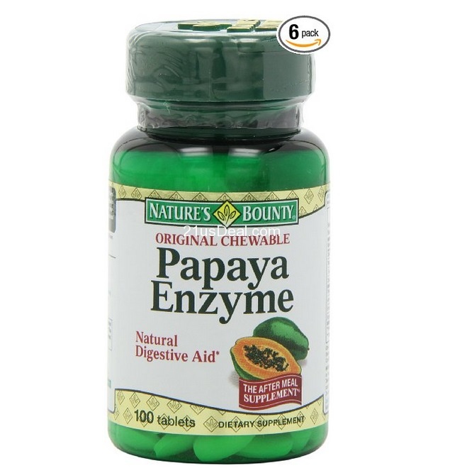 Nature's Bounty Original Papaya Enzyme, 100 Tablets (Pack of 6), onlly$10.34, free shipping
