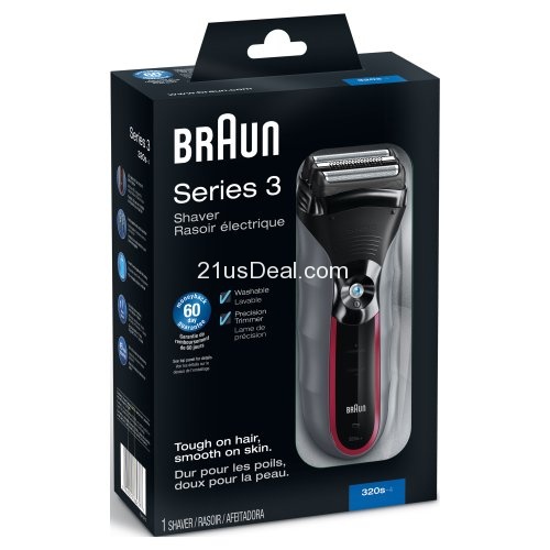 博朗Braun 新3系 320S-4 三刀頭電動剃鬚刀，原價$80.99，現點擊coupon后僅售 $46.85，免運費