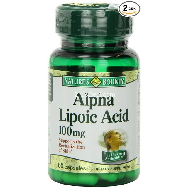Nature's Bounty Alpha Lipoic Acid 100mg, 60 Capsules (Pack of 2), only $14.27, free shipping