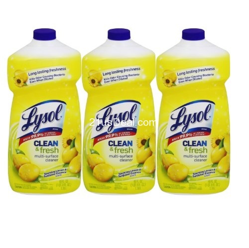 居家必備！史低價！Lysol 多用途清潔劑，40oz/瓶，共3瓶，原價$11.97，現點擊coupon后僅售$5.63，免運費