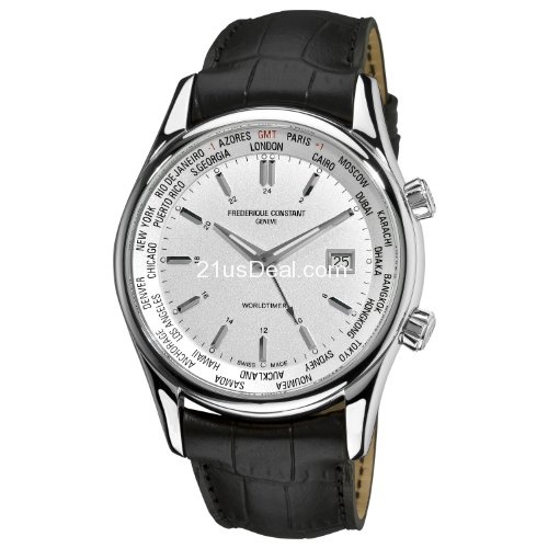 Frederique Constant Men's FC255S6B6 Classic Silver Dual Time Zone Dial Watch $298.99(72%off)  FREE Shipping