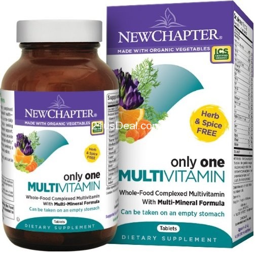  New Chapter Organics - Only One Multivitamin, 72 count, only $17.08, free shipping