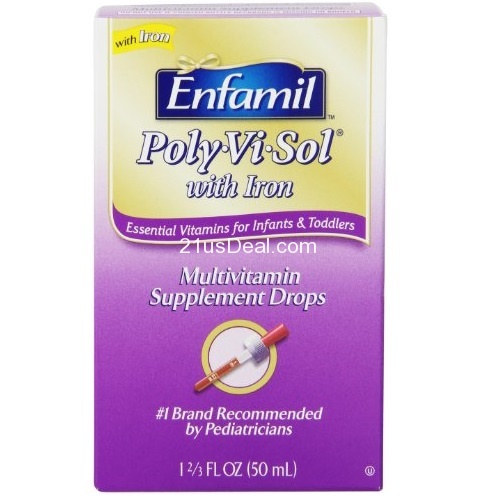 Enfamil Poly-Vi-Sol Multivitamin Supplement Drops with Iron for Infants and Toddlers, 50 mL,  only $7.04 after clipping coupon