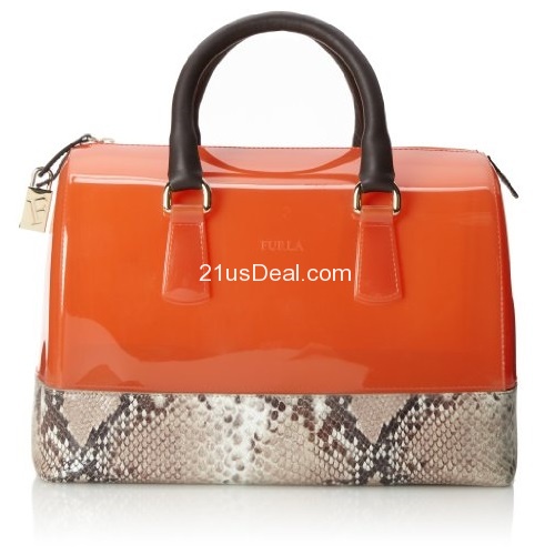 Furla Candy Medium Satchel with Leopard Print Top Handle Handbag, only $222.88, free shipping