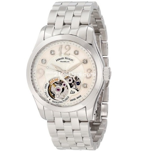 史低價！全球限量500隻！Armand Nicolet 瑞士艾美達9653A-AN-M9150 鑲鑽女士自動手錶限量版，原價$5,500.00，現僅售$3,220.87，免運費。或僅售$3,120.87