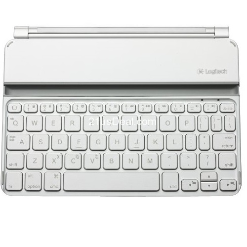 史低！Logitech羅技iPad mini 3/mini 2/mini超薄藍牙鍵盤保護套，白色款，原價$79.99，現僅售$43.99，免運費