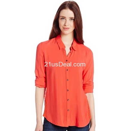 Calvin Klein Jeans Women's Mixed Media Button Down $16.78 FREE Shipping on orders over $49