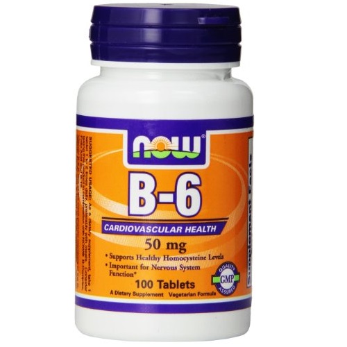 NOW Foods Vitamin B-6, 50 mg, 100 Tablets, only $3.89 