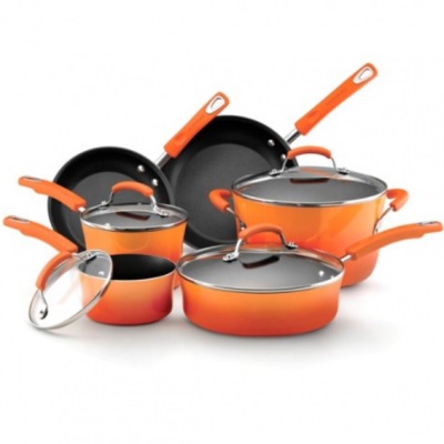Rachael Ray Hard Enamel Nonstick Cookware Set, 10-Piece, only $71.39, free shipping
