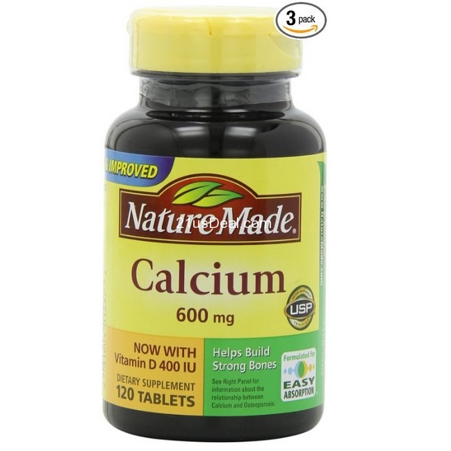 Nature Made Calcium 600mg with Vitamin D, 120 Tablets (Pack of 3), only $18.99, free shipping