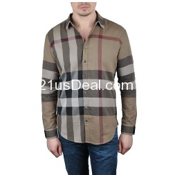 Amazon-Only $150 Burberry Men's Exploded Check Cotton Shirt in House Check