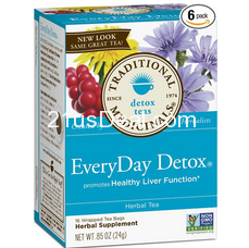 Traditional Medicinals Everyday Detox Herbal Tea, 16-Count Wrapped Tea Bags (Pack of 6) ( Value Bulk Multi-pack)  $20.46
