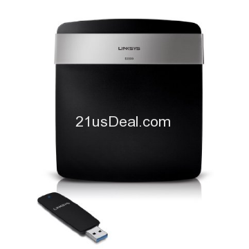 Linksys E2500 Advanced Simultaneous Dual-Band Wireless-N Router and N600 Dual Band Adaptor Bundle (E2525)  $61.99 (57%off)
