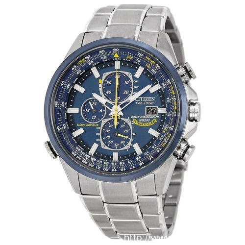 Citizen Eco Drive Blue Angels Chronograph Stainless Steel Mens Watch AT8020-54L, only $296.99, free shipping after using coupon code