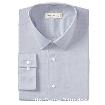 Haggar Men's Fitted Mechanical Stretch Solid Long Sleeve Dress Shirt   $13.50(72%off)