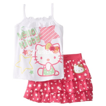 Hello Kitty Girls 7-16 Ruffle Skirt Clothing Set Tank   $18.62(58%off) 