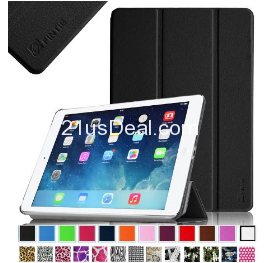 Fintie SmartShell Case for Apple iPad Air (iPad 5 5th Generation) Ultra Slim Lightweight Stand (with Smart Cover Auto Wake / Sleep) - Black  $11.99