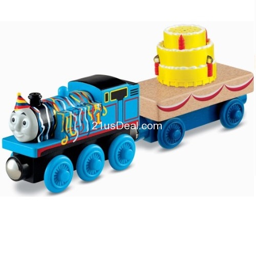 热销款！史低价！Thomas 木制火车玩具，生日快乐特快，原价$24.99，现仅售$8.71
