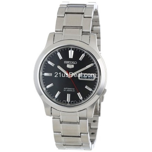 Seiko Men's SNK795 Seiko 5 Automatic Black Dial Stainless Steel Bracelet Watch, only$$49.35  , free shipping
