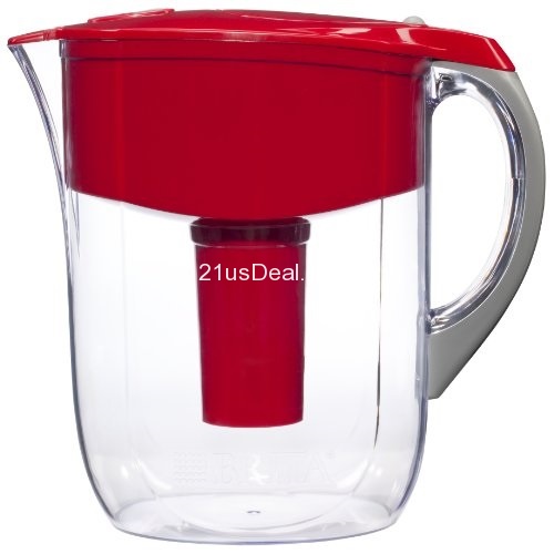 Brita Large 10 Cup Grand Water Pitcher with Filter - BPA Free - Red, only $25.28