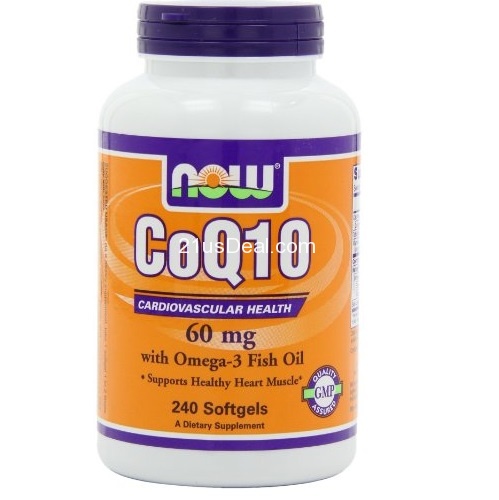 NOW Foods Coq10 60mg with Omega-3, only $25.07, free shipping