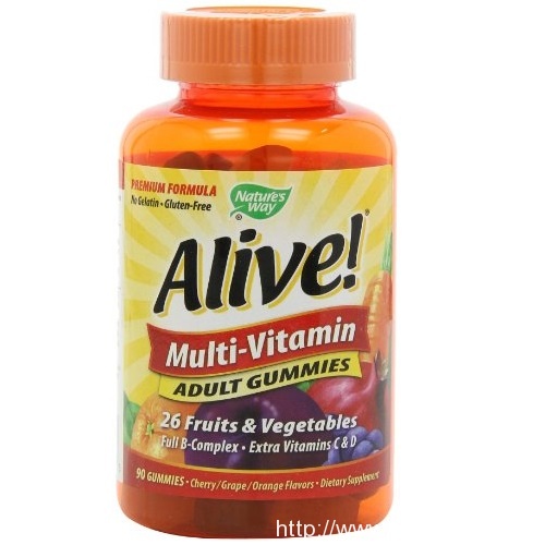 Nature's Way Alive!® Adult Premium Gummy Multivitamin, Fruit and Veggie Blend (150mg per serving), Full B Vitamin Complex, Gluten Free, Made with Pectin, 90 Gummies, only $7.37